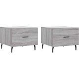 vidaXL klubske mizice 2 kosa siva sonoma 50x50x40 cm inženirski les | Shoptok.si