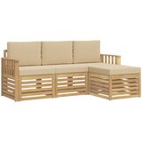  Set vanjskih sofa 4 pcs Bijela i bež 189,5 x 122,5 x 73 cm | Shoptok.si