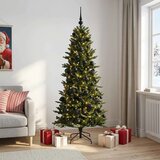  Umjetno božićno drvce s kuglicom 210 cm 300 LED lampica - Zelena 210 cm s LED-ima i crnim lopticama | shoptok.hr