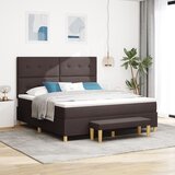 vidaXL Krevet s podnicom i madracem &amp klupa tamnosmeđa 180x200 cm tkanina | shoptok.hr