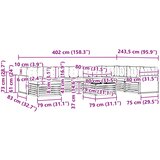  Set vanjskih sofa 9 kom. Prirodna i antracit Smeđa 79 x 79 x 37 cm | Shoptok.si