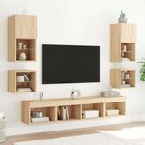 vidaXL Komplet TV omaric LED 8-delni sonoma hrast inženirski les | Shoptok.si