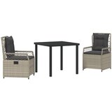 vidaXL Set od 3 vrtnog blagovaonskog stola svjetlosive poli ratana | shoptok.hr