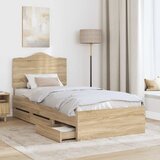  Krevetna konstrukcija s ladicama Sonoma hrast 100 x 200 cm | shoptok.hr