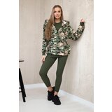 Kesi 3-piece MOOR set of sweatshirt, top and leggings khaki + green | Shoptok.si