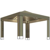 vidaXL Paviljon z dvojno streho in LED lučkami 3x3x2,7 m taupe, (20966106) u