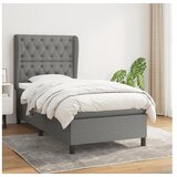  Box spring postelja z vzmetnico temno siva 80x200 cm blago | Shoptok.si