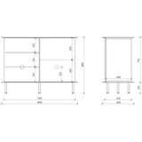 noo.ma Črna komoda z luknjo za kable 120x88x50 cm Suumo – | Shoptok.si