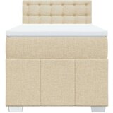 vidaXL Box spring postelja z vzmetnico krem 90x190 cm blago, (21309953) | Shoptok.si