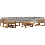  Set vanjskih sofa 8 pcs Prirodna i Svjetlosiva | shoptok.hr