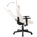 vidaXL Gaming stol belo in roza umetno usnje | Shoptok.si