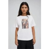 Marisse Cotton Blouse With Print, White Cene