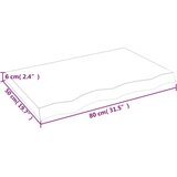 Stolna ploča svjetlosmeđa 80 x 50 x 6 cm tretirana hrastovina | shoptok.hr