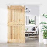  Klizna vrata 95 x 210 cm Čvrsta borovina (neobrađena) | shoptok.hr