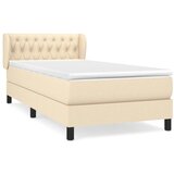  Krevet s oprugama i madracem krem 90 x 200 cm od tkanine | shoptok.hr