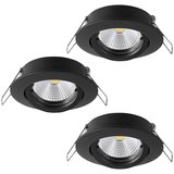Eglo Set okroglih LED vgradnih svetilk Tedo 1 (14,4 W, Črna, Topla bela) Cene