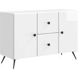  Strani šal Bela visok sijaj 89 x 34,5 x 60 cm Inženirski les, (5000218068) | Shoptok.si