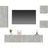  5-dijelni set TV ormarića siva betona konstruirano drvo | shoptok.hr