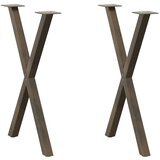 vidaXL Noge jedilne mize v obliki črke X 2 kosa 57x(72-73) cm jeklo Cene