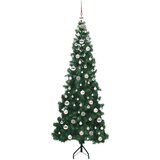 vidaXL Kotično umetno božično drevo Zelena 210 cm PVC in kovina | Shoptok.si