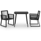  3-dijelni vrtni blagovaonski set od PVC ratana crni | shoptok.hr