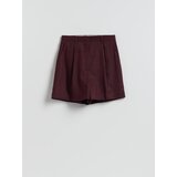 Reserved Lanene kratke hlače - boja mahagonija | shoptok.hr