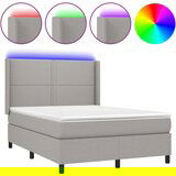  Box spring s madracem LED svjetlosivi 140x200 cm tkanina | shoptok.hr