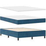 vidaXL Box Spring Krevet s Madracom Tamnoplav 140x200 cm Baršun | shoptok.hr