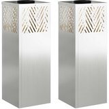  Solarna LED svjetlost za stazu 2 pcs Srebrno Galvanizirano | shoptok.hr