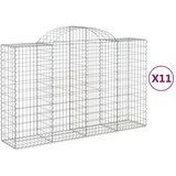  Lučne gabionske košare 11kom 200x50x120/140cm pocinčano željezo | shoptok.hr