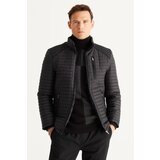 Altinyildiz classics Men's Black Standard Fit Normal Cut, Standing Collar Patterned Coat. | Shoptok.si