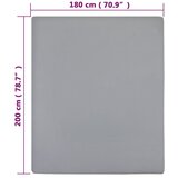  Plahta s gumicom od žerseja siva 180x200 cm pamučna | shoptok.hr