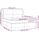  Box spring postelja z vzmetnico temno rjava 180x200 cm blago, (20895020) | Shoptok.si