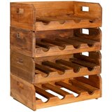  Stalci za vino 4 kom za 16 boca od masivnog drva mahagonija | shoptok.hr