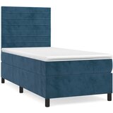 Maison Chic Box spring postelja - Vzmetna postelja z vzmetnico temno modra 90x200 cm žamet SL19624, (21893369) Cene