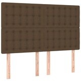 Posteljni okvir z vzglavjem temno rjav 140x190 cm blago, (20906560) | Shoptok.si
