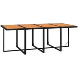  9-dijelni vrtni blagovaonski set s jastucima crni od poliratana Crna 219 cm table length | shoptok.hr