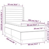  Box spring s madracem LED plavi 90x200 cm od tkanine | shoptok.hr