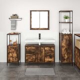  Set namještaja za kupaonicu 3 pcs Dimnjeni hrast i crna | shoptok.hr
