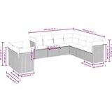  9-dijelni set vrtnih sofa s jastucima poliratan smeđi | shoptok.hr