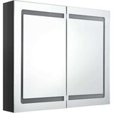 vidaXL LED kupaonski ormarić s ogledalom sjajni crni 80 x 12 x 68 cm | shoptok.hr