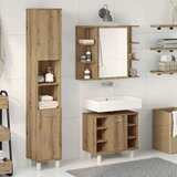 vidaXL Kopalniška garnitura 3-delna artisan hrast inženirski les | Shoptok.si