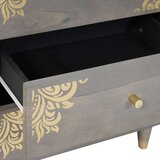vidaXL Noćni ormar s ladicama Siva 50 x 33 x 62 cm masivno drvo manga | shoptok.hr