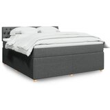 vidaXL box spring postelja z vzmetnico temno siva 180x200 cm blago | Shoptok.si