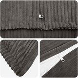  Presvlaka za jastuk 12 kom. HOUTEN Tamnosiva 45 x 45 cm Kord | shoptok.hr