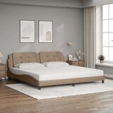  Postelja z vzmetnico kapučino 200x200 cm umetno usnje | Shoptok.si