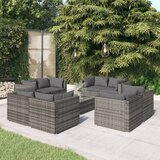 The Living Store Vrtna sedežna garnitura 9-delna z blazinami poli ratan siva - Vrtna Sedežna Garnitura, (21476310) | Shoptok.si