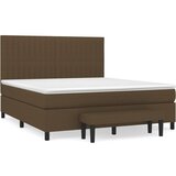 vidaXL Box spring postelja z vzmetnico temno rjava 180x200 cm blago, (20899908) Cene