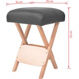  Sklopivi masažni stolac sa sjedalom od 12 cm i 2 jastuka crni | shoptok.hr