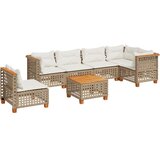  7-dijelni set vrtnih sofa od poliratana s jastucima bež 55 x 55 x 36 cm | shoptok.hr